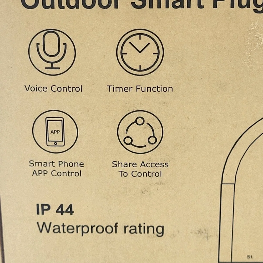 Tonbux Outdoor Wifi Smart Plug, 3 Sockets Model SOP03-15A 125V